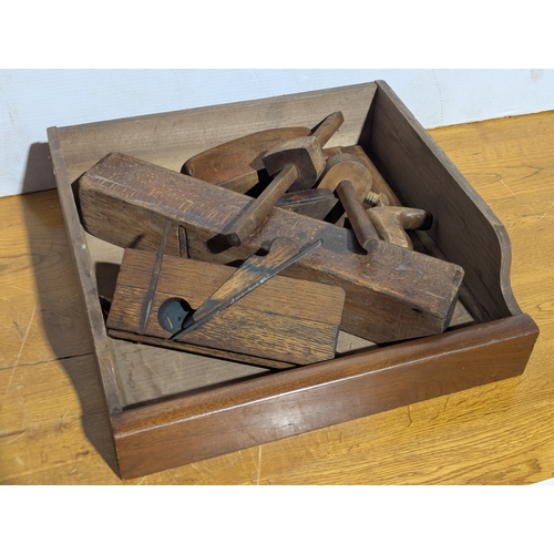 227 - Vintage wooden planers and saw