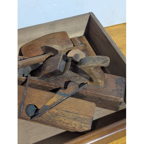 227 - Vintage wooden planers and saw