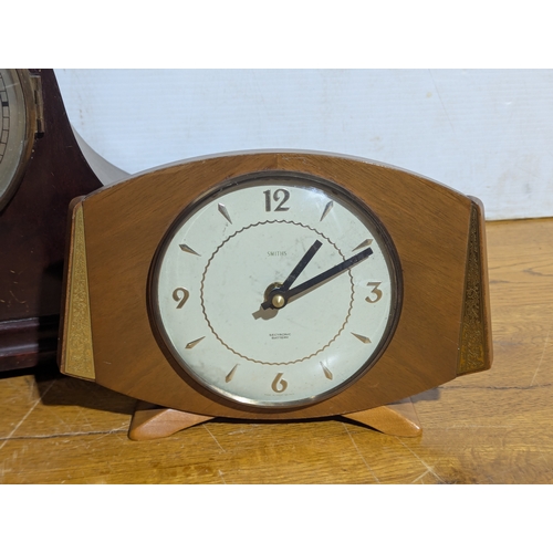 230 - 2 vintage mantel clocks, 1 Smiths