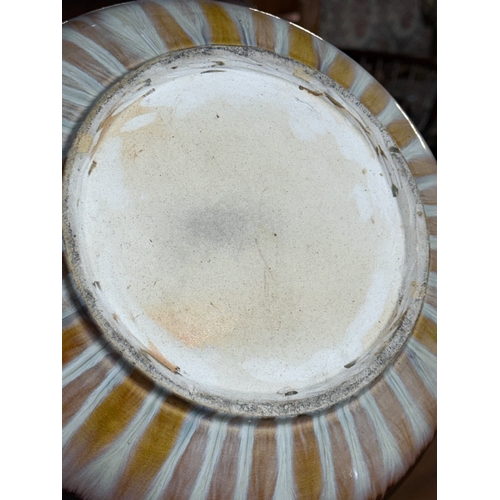 239 - A mid century glazed stoneware bowl. Unmarked.  30x7.5cm