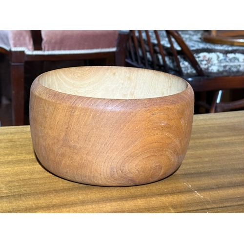 241 - A mid century teak fruit bowl. 22x12cm.