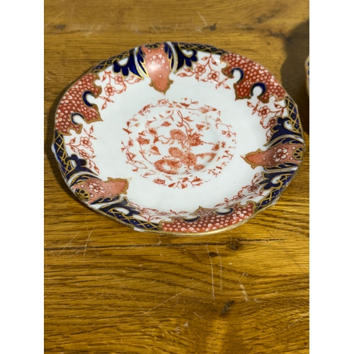 29 - A pair of Royal Crown Derby Imari Fern cups and saucers. C.1900.