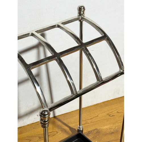 34 - A Victorian style cast iron and chromed stick stand. 37x27x63cm.