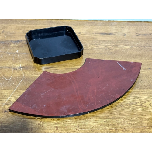 257 - Two late 19th century Japanese lacquered covers. 53x25cm. 20.5cm.