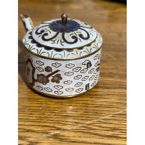 28 - Three vintage Chinese miniature cloisonné tea sets.