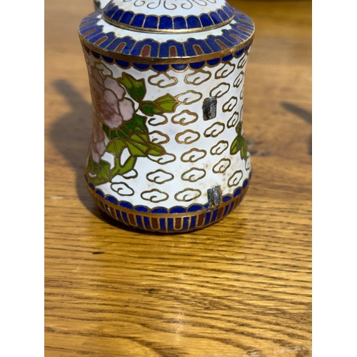 28 - Three vintage Chinese miniature cloisonné tea sets.