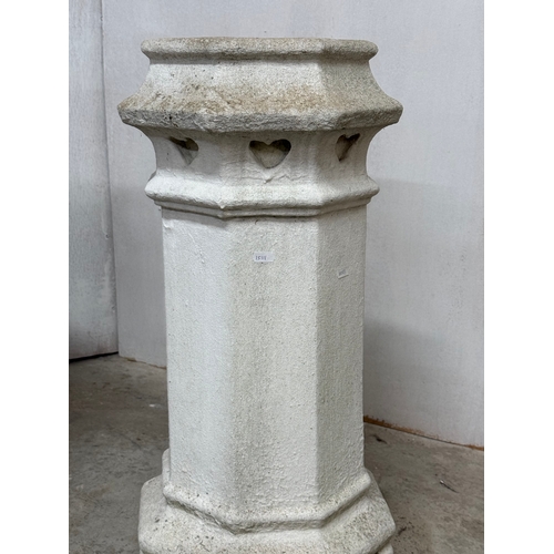 2 - Three Victorian chimney pots. 78cm, 77cm, 75cm.