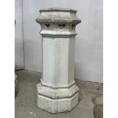 2 - Three Victorian chimney pots. 78cm, 77cm, 75cm.