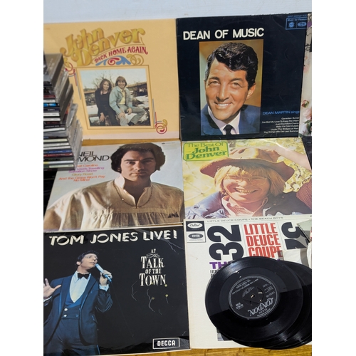 226A - Quantity of records and CDs including Johnny Cash, Neil Diamond, Michael Jackson, John Denver, Carpe... 