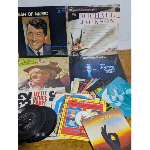 226A - Quantity of records and CDs including Johnny Cash, Neil Diamond, Michael Jackson, John Denver, Carpe... 