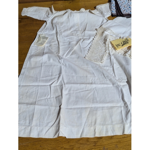 212A - Victorian christening gown, Irish embroidery napkin set and quantity of ladies scarves