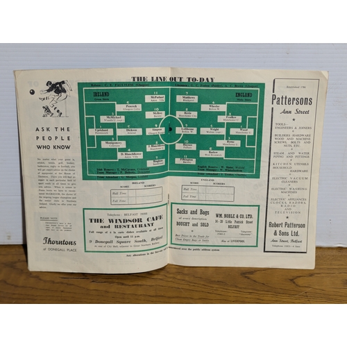 131 - Ireland versus England official souvenir programme Windsor Park Belfast 1954