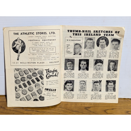 131 - Ireland versus England official souvenir programme Windsor Park Belfast 1954