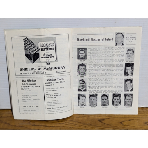 132 - Ireland versus England official souvenir programme Windsor Park Belfast 1960