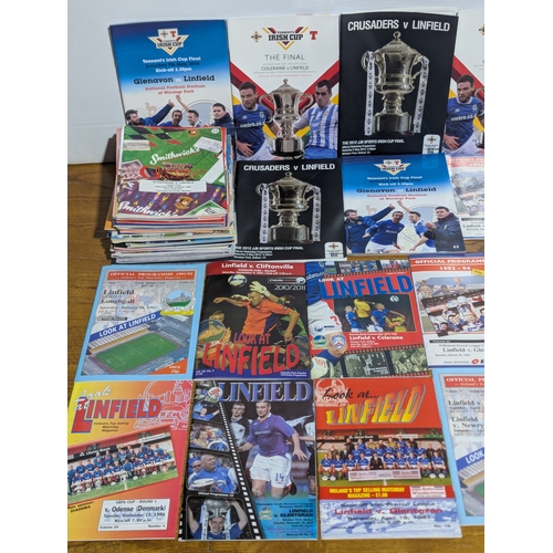 135 - Collection of Football programmes including Linfield, Rangers, Glentoran, Crusaders etc