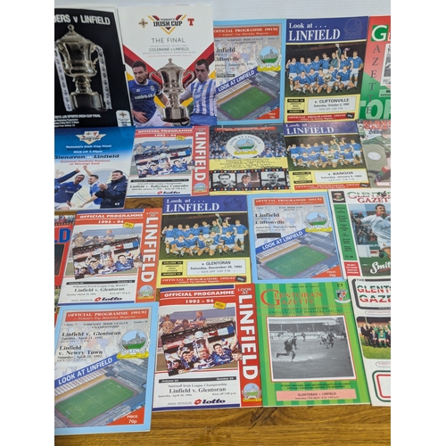 135 - Collection of Football programmes including Linfield, Rangers, Glentoran, Crusaders etc