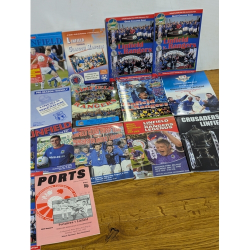 135 - Collection of Football programmes including Linfield, Rangers, Glentoran, Crusaders etc