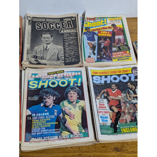 140 - Quantity of football magazines including Shoot, Jag, Goal, World Sports etc