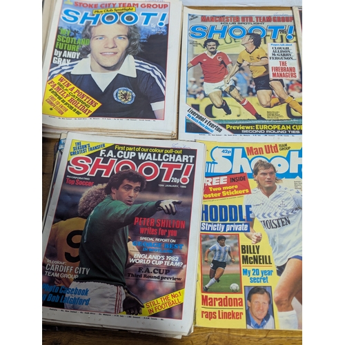 140 - Quantity of football magazines including Shoot, Jag, Goal, World Sports etc