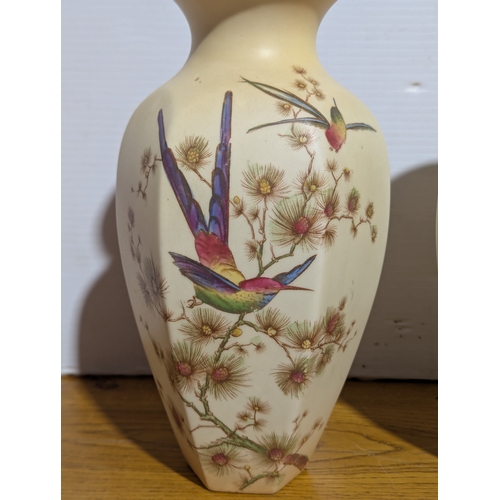 261 - Pair of Crown Ducal Ware vases, 24cm