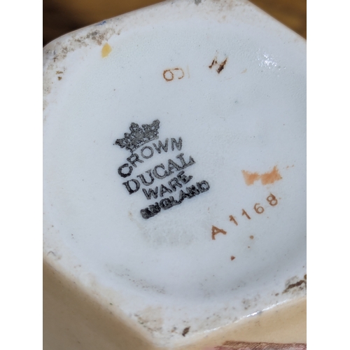 261 - Pair of Crown Ducal Ware vases, 24cm
