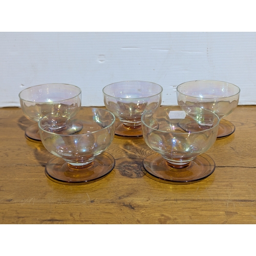 262 - Set of 5 glass dessert bowls