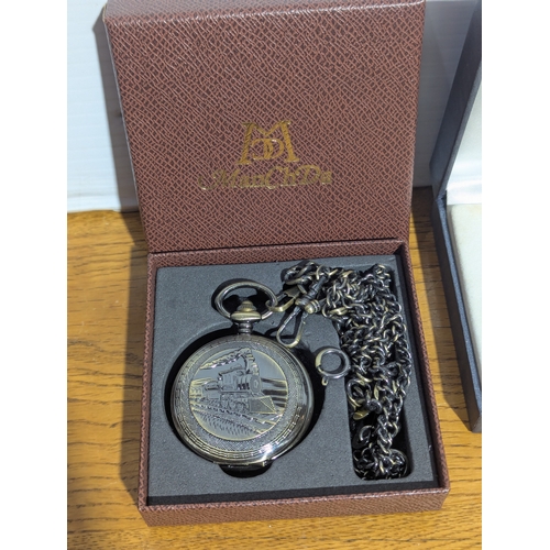 161 - 3 pocket watches in cases, Burleigh, One Penny and ManChDa
