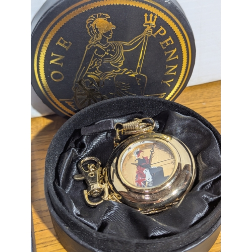 161 - 3 pocket watches in cases, Burleigh, One Penny and ManChDa