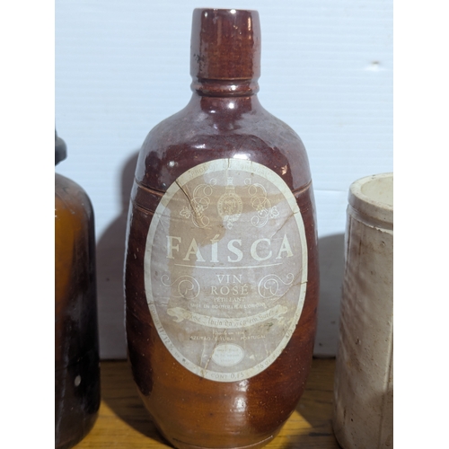 71 - Quantity of vintage pharmacist glass and stone jars