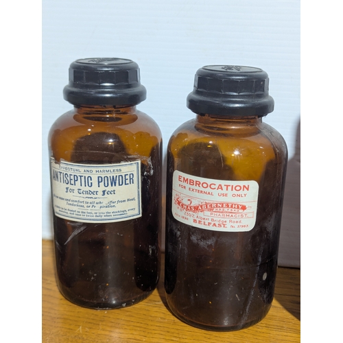71 - Quantity of vintage pharmacist glass and stone jars