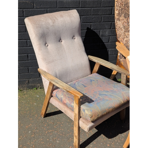 281 - 5 vintage Parker Knoll chairs with a leather mid century sideboard chair