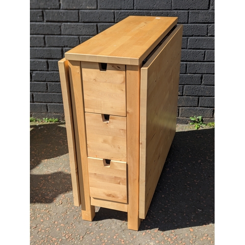 284 - Beech drop leaf kitchen table