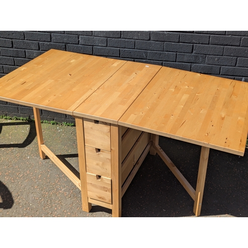 284 - Beech drop leaf kitchen table