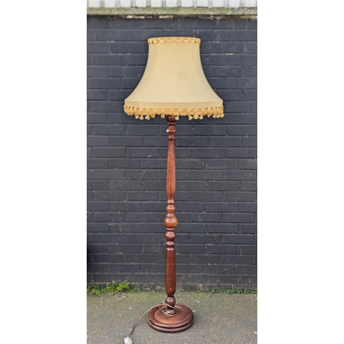 391 - Vintage mahogany standard lamp
