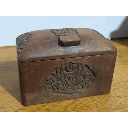 239 - Victorian Tunbridge ware jewellery box with other trinket boxes
