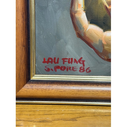 241 - Lau Fung, 1986. An oil on canvas. Frame 53x68.5cm.