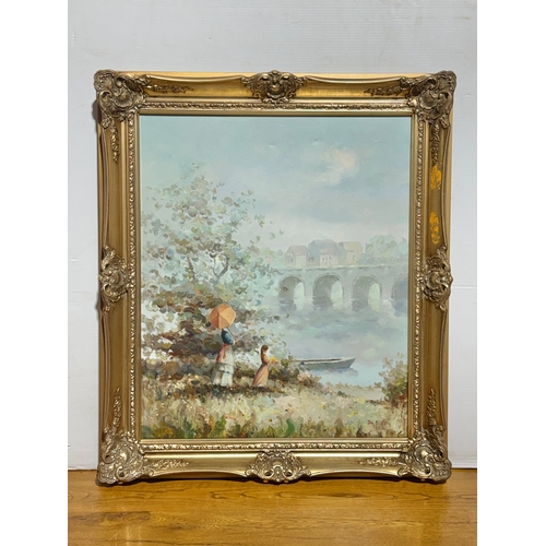 243 - An oil on canvas. Signed Du Bois. Frame 64.5x74.5cm.