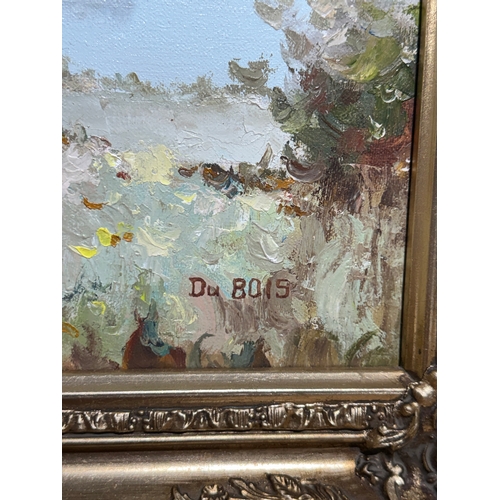 243 - An oil on canvas. Signed Du Bois. Frame 64.5x74.5cm.