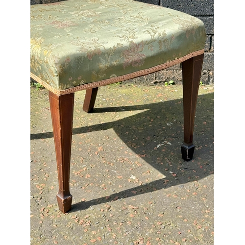 80 - A pair Edwardian inlaid mahogany side chairs.
