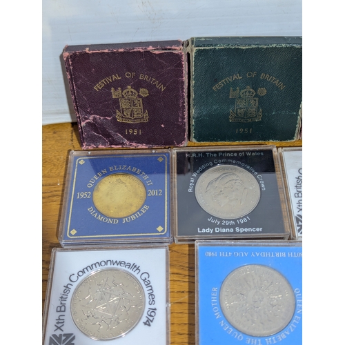 171 - Quantity of British coins including Festival of Britain, British commonwealth, Golden Jubilee, Churc... 