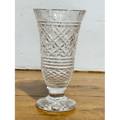 82 - A Waterford Crystal Georgian Strawberry vase. 18cm.