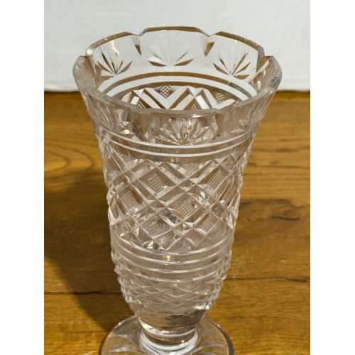 82 - A Waterford Crystal Georgian Strawberry vase. 18cm.