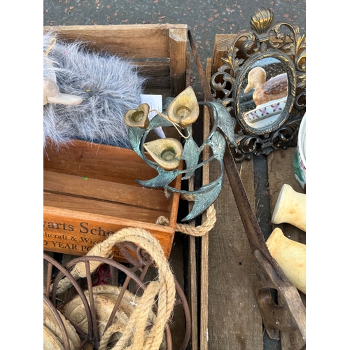 407 - Four potato crates and contents.