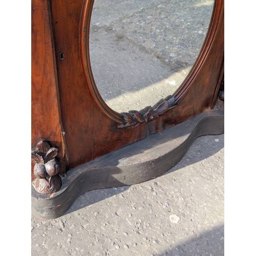 89 - A Victorian walnut mirror back sideboard for restoration, 154cm X 53cm x 212cm