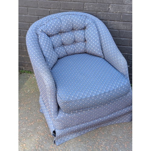 411 - Pair of deep button back fire side armchairs, 75x89x69cm