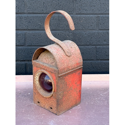 412 - A vintage railway lamp.