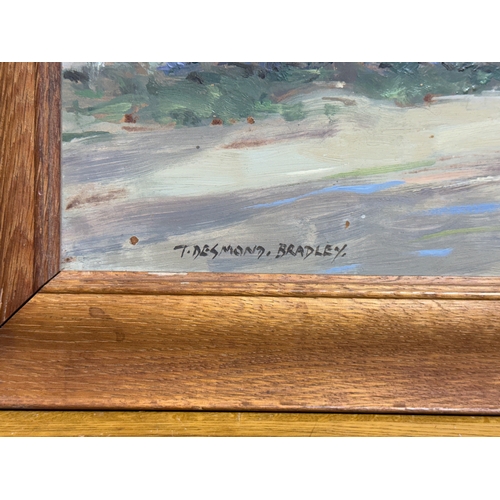 91 - T. Desmond Bradley. An oil on board. Claddaghduff Connemara. Frame 72x51.5cm.