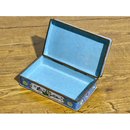 387 - A vintage Chinese enamelled table box. 16x9.5x4.5cm.