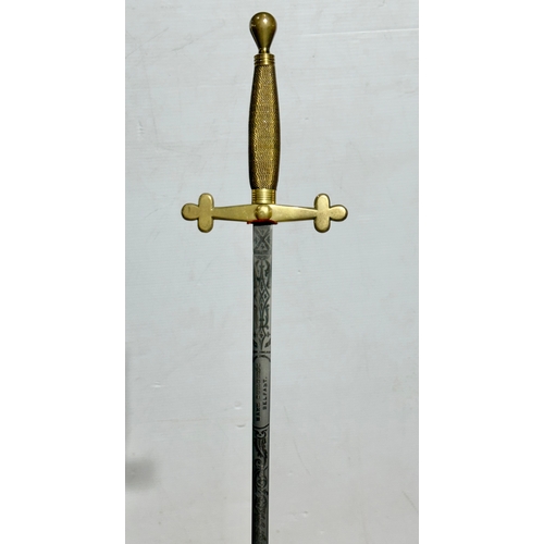 110 - A Belfast Masonic sword. Bank Buildings Belfast.