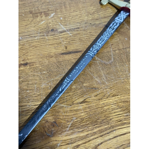110 - A Belfast Masonic sword. Bank Buildings Belfast.